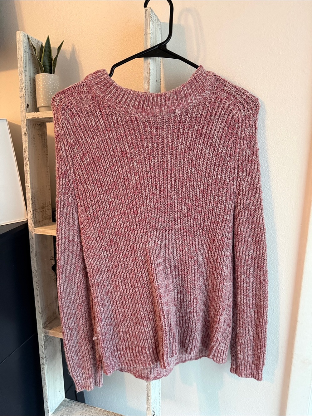 Hippie Rose Heathered Rose Crewneck Sweater
